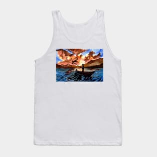 Fishing at Sunset Tank Top